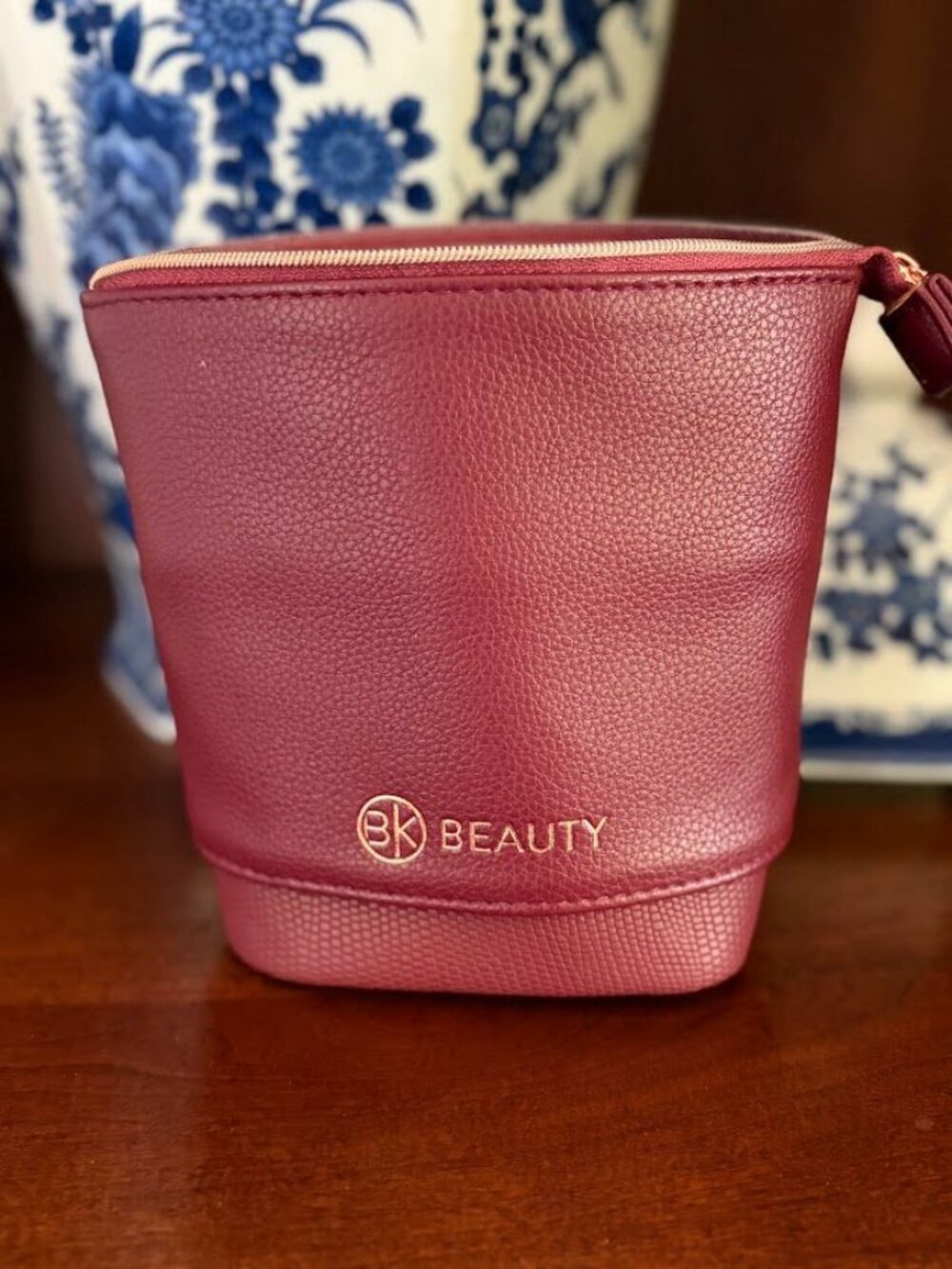 BK Beauty Standup Brush Holder & Travel Makeup Bag - Burgundy - Picture 8 of 12